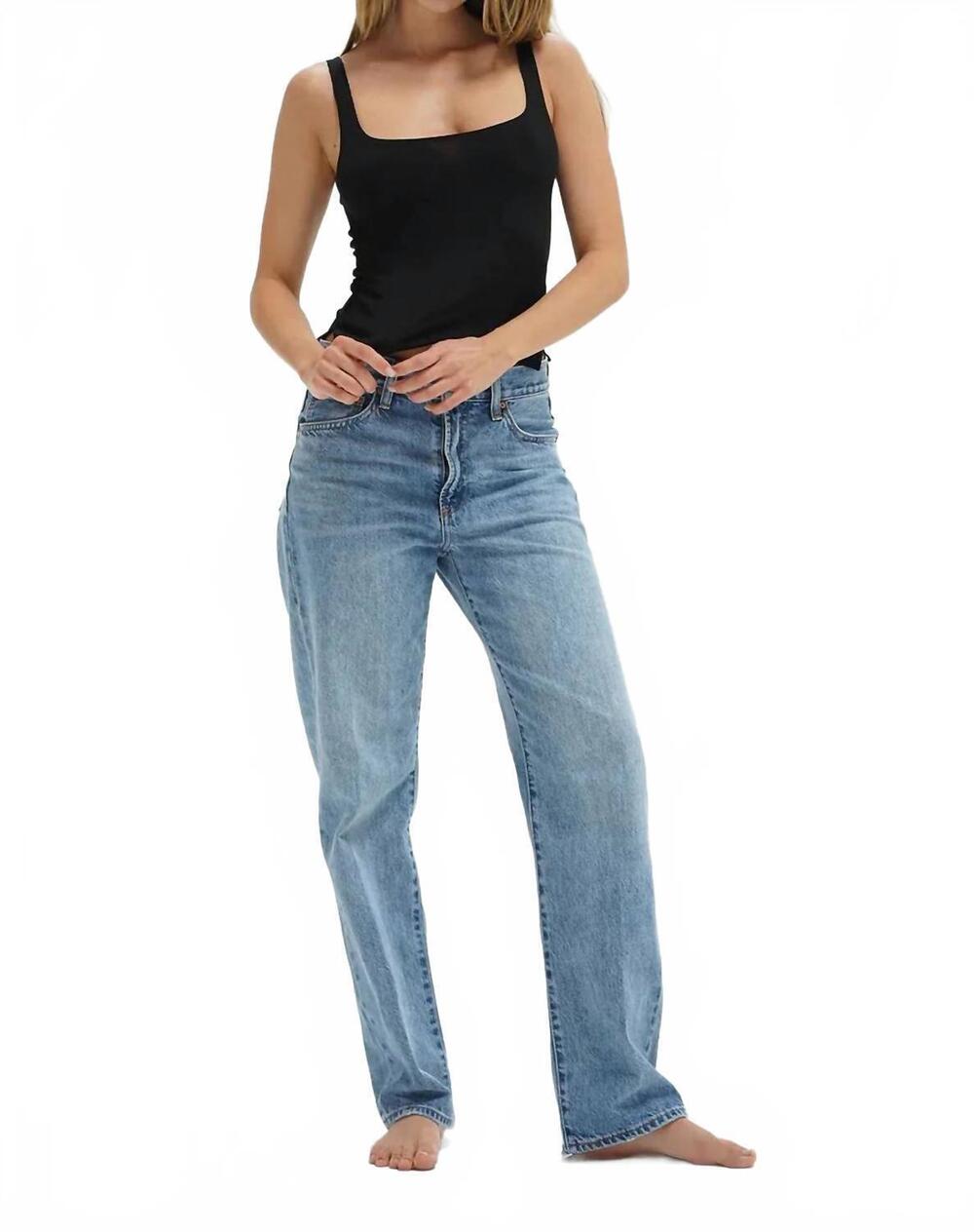 NEW LNA ribbed scoop tank top in black